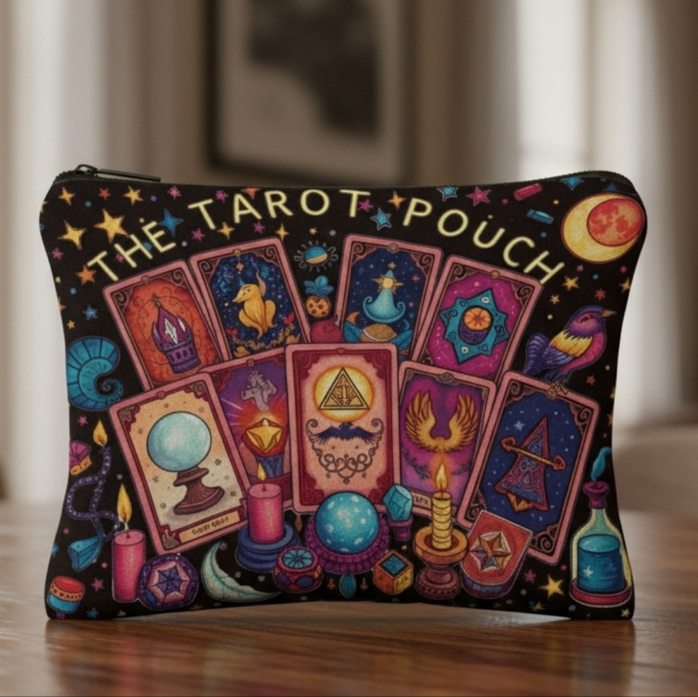 NWT Whimsical Cosmetic Bag With Tarot Card Design  (0058)